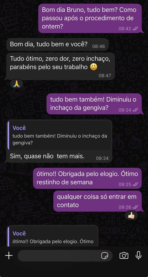 Depoimento de paciente