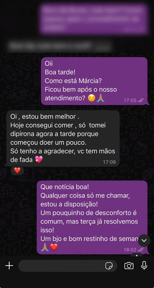 Depoimento de paciente